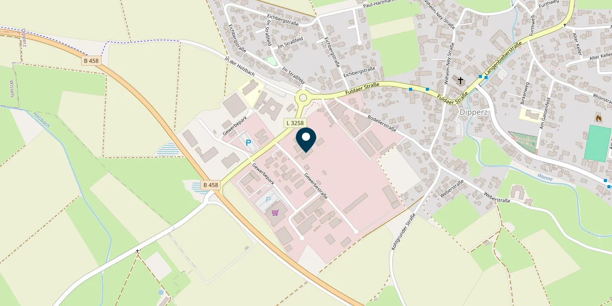 Standort von Ramm Kran- und Baumaschinenverleih auf OpenStreetMap - Gewerbestraße 3, 36160 Dipperz